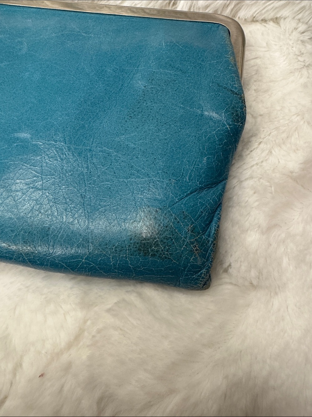 HOBO Teal Leather Frame Clutch - Picture 3 of 8
